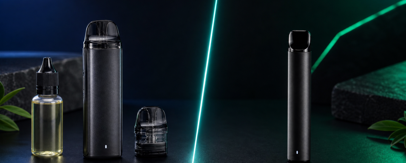 Guía comparativa KVShop sobre pods recargables vs pods desechables